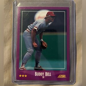 Vintage Buddy Bell 1988 Cincinnati Reds Score MLB Baseball Trading Card
